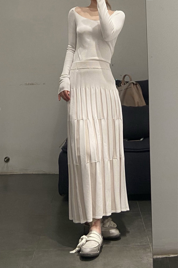 SWAYING/KNIT Gradient Vertical Stripe Skirt SW211XZ22